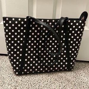 Black and white polka dot Kate Spade purse